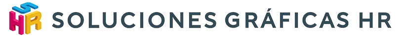 Logotipo horizontal de Soluciones Gráficas HR para el mercado europeo