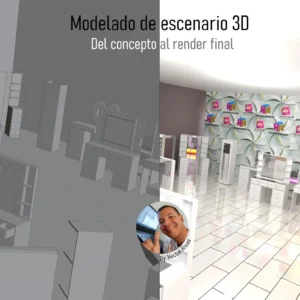Diseño de espacio interior en Blender con medidas reales